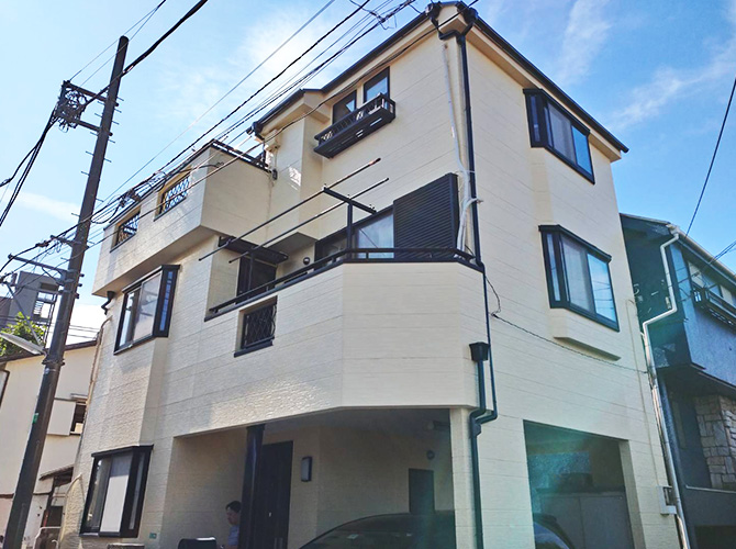 東京都練馬区3階建住宅の外壁塗装・屋根塗装工事の施工事例