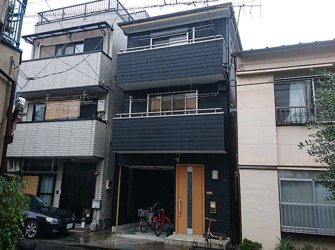 東京都墨田区3階建住宅の外壁塗装・屋根塗装工事の施工事例